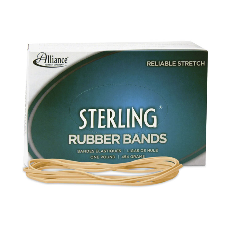 Alliance Sterling Rubber Bands, Size 117B, 0.06" Gauge, Crepe, 1 lb Box, 250/Box (ALL25405)
