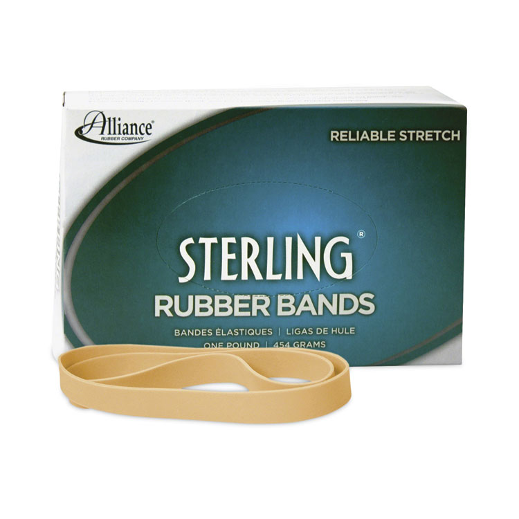 Alliance Sterling Rubber Bands, Size 105, 0.05" Gauge, Crepe, 1 lb Box, 70/Box (ALL25055)