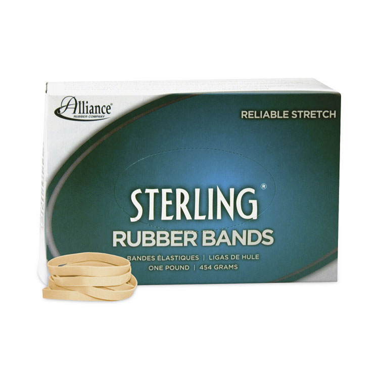 Alliance Sterling Rubber Bands, Size 62, 0.03" Gauge, Crepe, 1 lb Box, 600/Box (ALL24625)