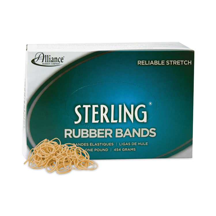 Alliance Sterling Rubber Bands, Size 10, 0.03" Gauge, Crepe, 1 lb Box, 5,000/Box (ALL24105)