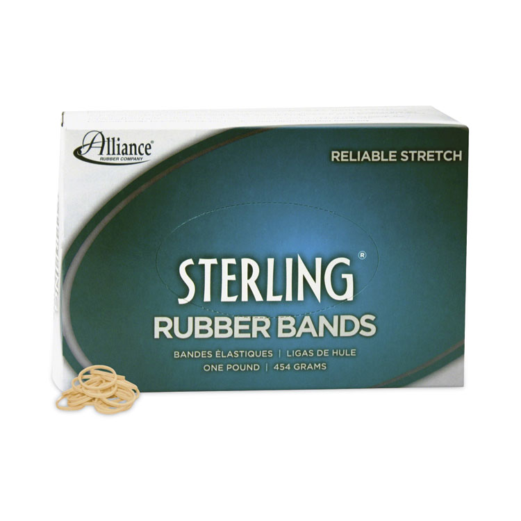Alliance Sterling Rubber Bands, Size 8, 0.03" Gauge, Crepe, 1 lb Box, 7,100/Box (ALL24085)