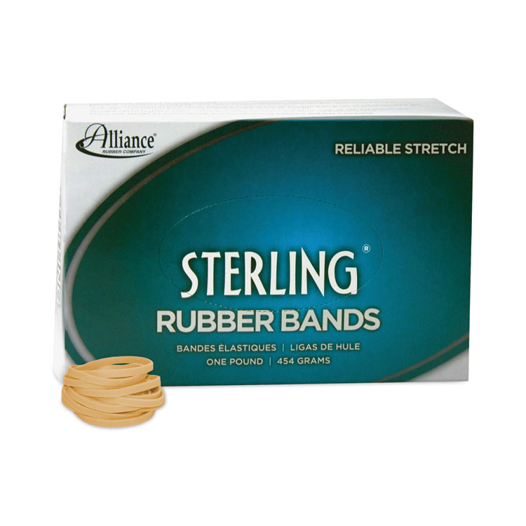 Alliance Sterling Rubber Bands, Size 30, 0.03" Gauge, Crepe, 1 lb Box, 1,500/Box (ALL24305)