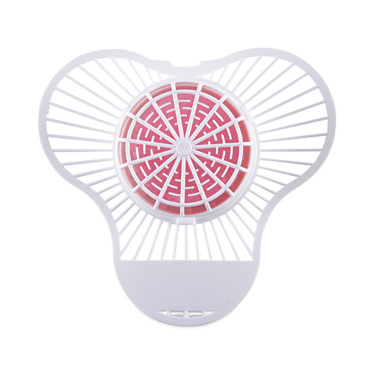 Boardwalk Urinal Screen with Para Deodorizer Block, Cherry Scent, Red/White, 3 oz, 12/Box (BWKPBS)