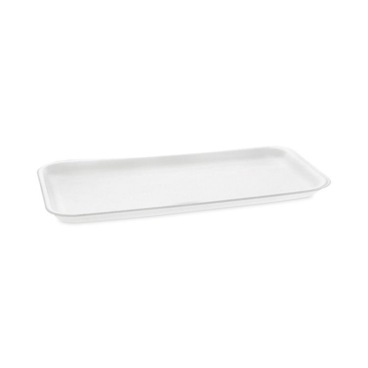Pactiv Evergreen Supermarket Tray, #10S, 10.75 x 5.7 x 0.65, White, Foam, 500/Carton (PCT0TF110S00000)