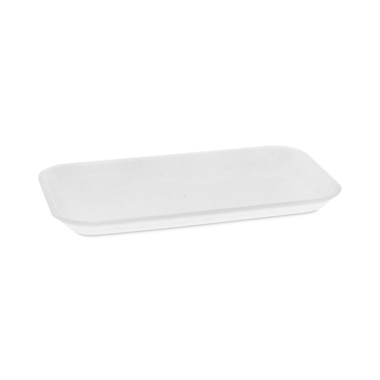 Pactiv Evergreen Supermarket Tray, #17, 8.3 x 4.8 x 0.65, White, Foam, 1,000/Carton (PCT0TF117S00000)