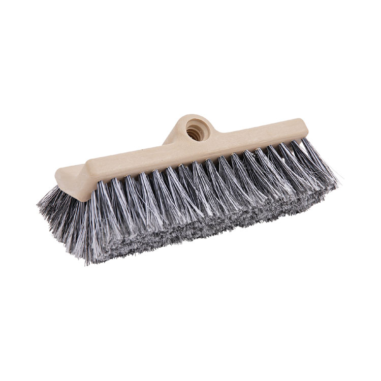 Boardwalk Dual-Surface Vehicle Brush, Black Polypropylene Bristles, 10" Brush, Brown Plastic Handle (BWK8420)
