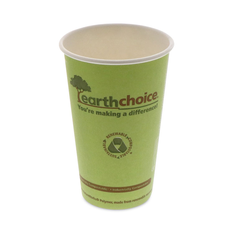 Pactiv Evergreen EarthChoice Compostable Paper Cup, 16 oz, Green, 1,000/Carton (PCTDPHC16EC)