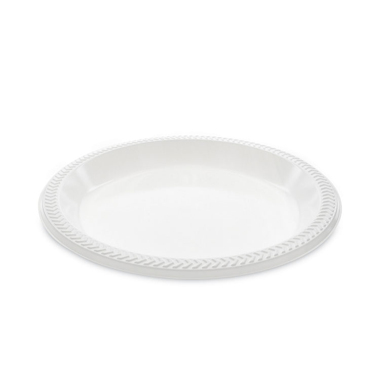 Pactiv Evergreen Meadoware Impact Plastic Dinnerware, Plate, 10.25" dia, White, 500/Carton (PCTMI10)