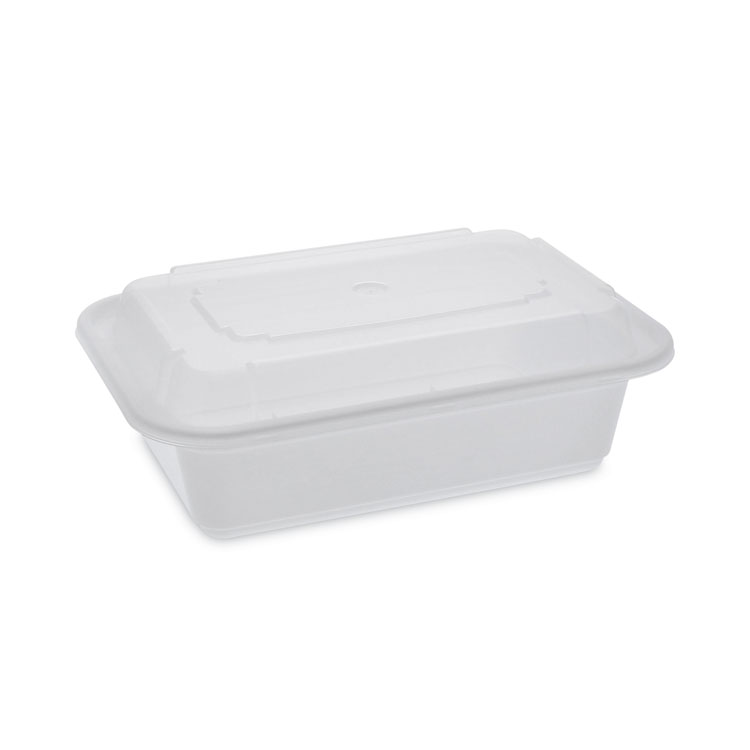 Pactiv Evergreen Newspring VERSAtainer Microwavable Containers, 24 oz, 5 x 7.25 x 2.63, White/Clear, Plastic, 150/Carton (PCTNC838)