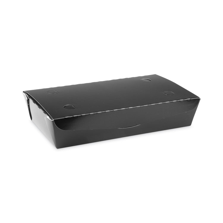Pactiv Evergreen EarthChoice OneBox Paper Box, 55 oz, 9 x 4.85 x 2, Black, 100/Carton (PCTNOB02B)
