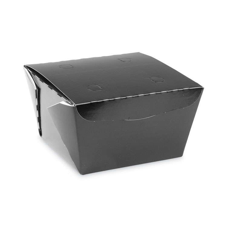 Pactiv Evergreen EarthChoice OneBox Paper Box, 46 oz, 4.5 x 4.5 x 3.25, Black, 200/Carton (PCTNOB08B)