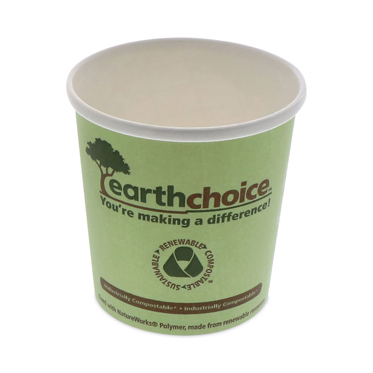 Pactiv Evergreen EarthChoice Compostable Soup Cup Large, 16 oz, 3.63" Diameter x 3.88" h, Green, Paper, 500/Carton (PCTPHSC16ECDI)