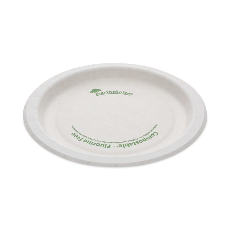 Pactiv Evergreen EarthChoice Pressware Compostable Dinnerware, Plate, Paper, 6" dia, White, 750/Carton (PCTPSP06EC)