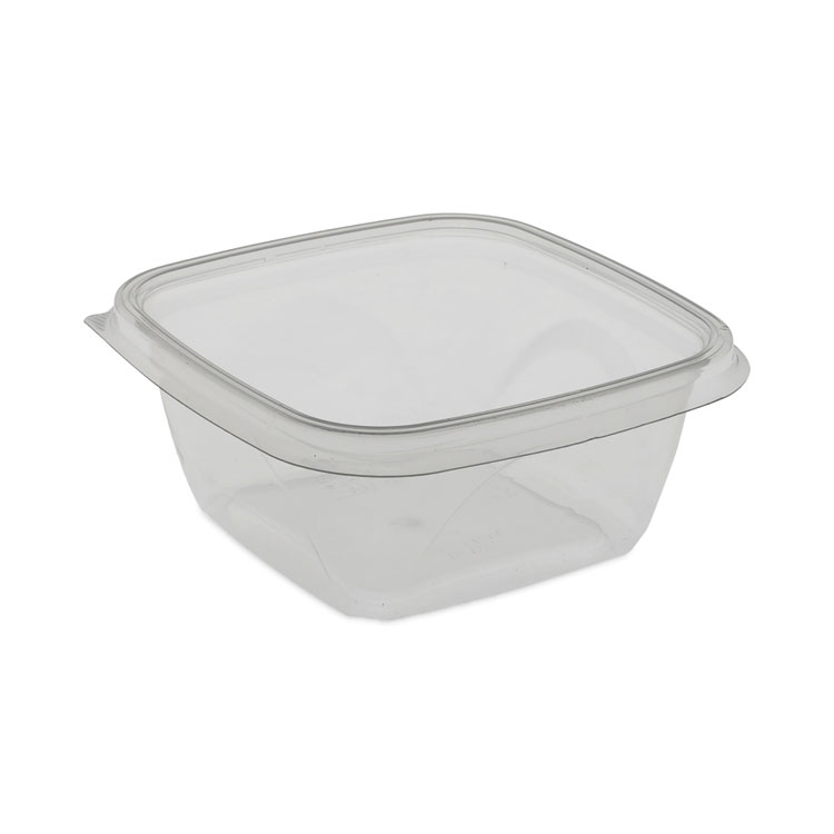 Pactiv Evergreen EarthChoice Square Recycled Bowl, 16 oz, 5 x 5 x 1.75, Clear, Plastic, 504/Carton (PCTSAC0516)