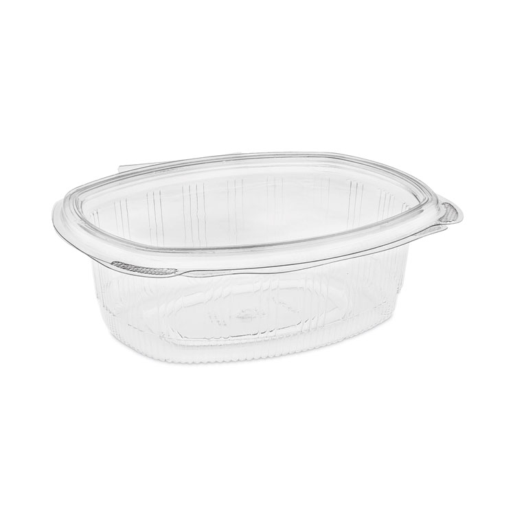 Pactiv Evergreen EarthChoice Recycled PET Hinged Container, 24 oz, 7.38 x 5.88 x 2.38, Clear, Plastic, 280/Carton (PCTYCA910240000)
