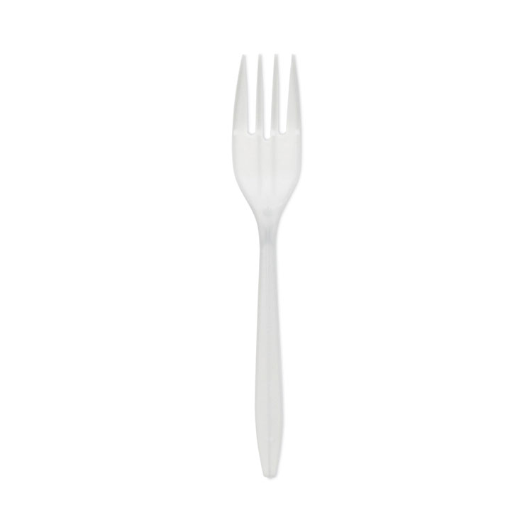 Pactiv Evergreen Fieldware Cutlery, Mediumweight Fork, Plastic, White, 1,000/Carton (PCTYFWFWCH)