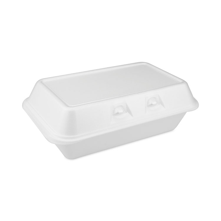 Pactiv Evergreen SmartLock Foam Hinged Lid Container, Medium, 8.75 x 5.5 x 3, White, 220/Carton (PCTYHLW01880000)