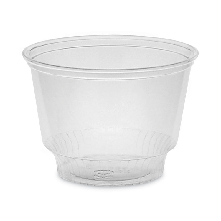 Pactiv Evergreen EarthChoice Recycled Clear Plastic Sundae Dish, 8 oz, 4" Diameter x 3" h, Clear, 60/Bag, 15 Bags/Carton (PCTYPS8C)
