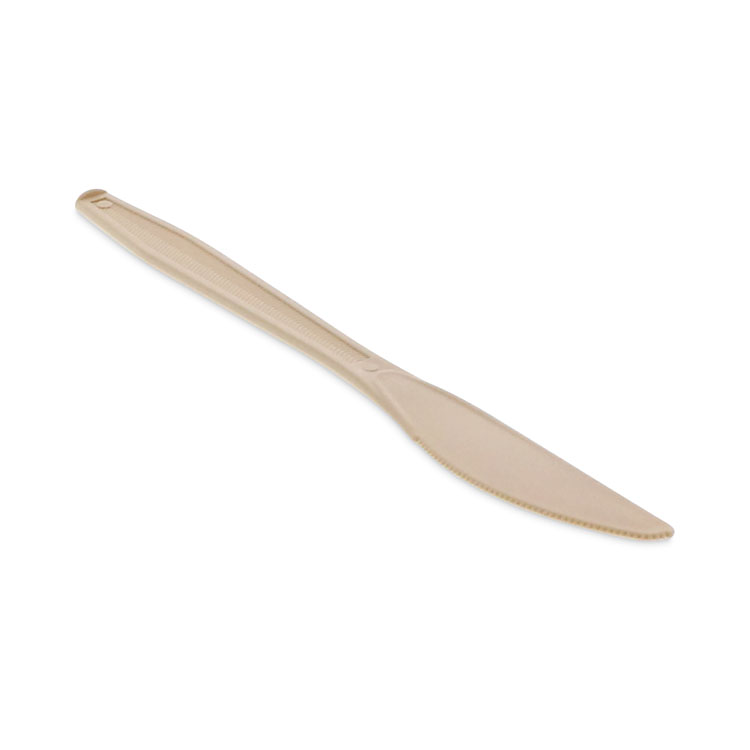 PCTYPSMKTEC - Pactiv Evergreen EarthChoice PSM Cutlery, Heavyweight Knife, Plastic, Tan, 1,000/Carton (PCTYPSMKTEC)