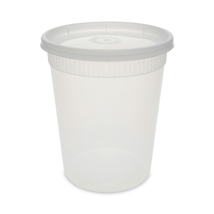 Pactiv Evergreen Newspring DELItainer Microwavable Container, 32 oz, 4.55" Diameter x 5.55" h, Clear, Plastic, 240/Carton (PCTYSD2532)