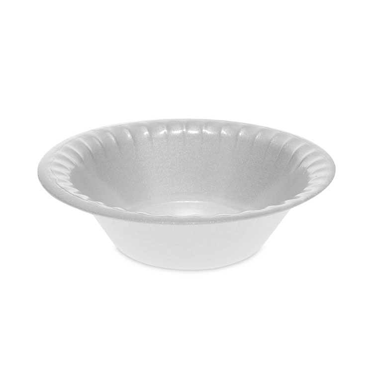 Pactiv Evergreen Placesetter Deluxe Laminated Foam Dinnerware, Bowl, 12 oz, White, 1,000/Carton (PCTYTK100120000)