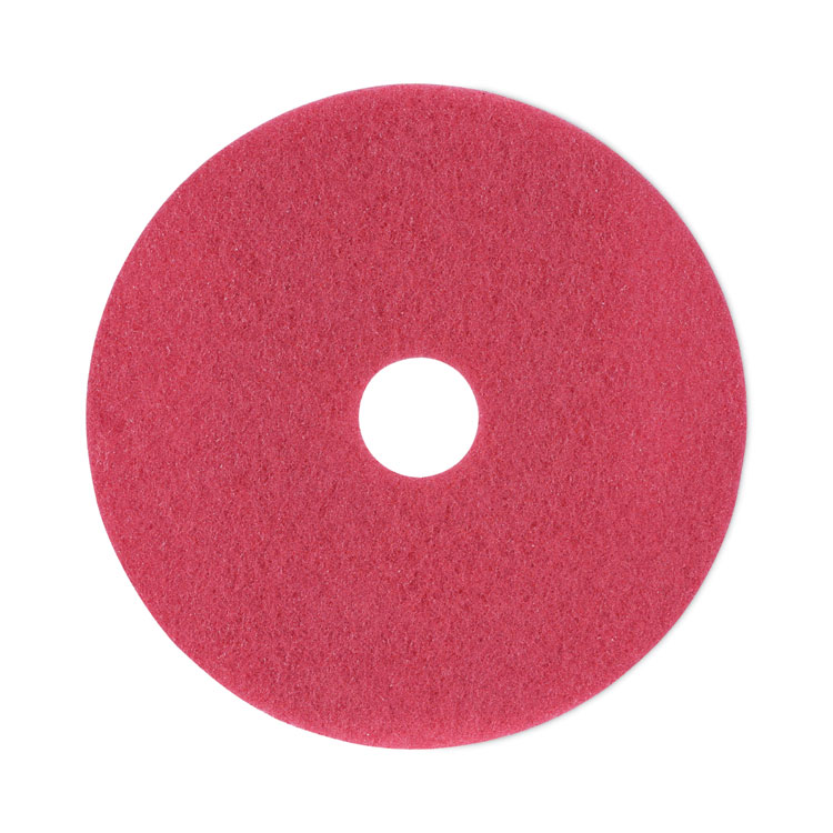 Boardwalk Buffing Floor Pads, 18" Diameter, Red, 5/Carton (BWK4018RED)