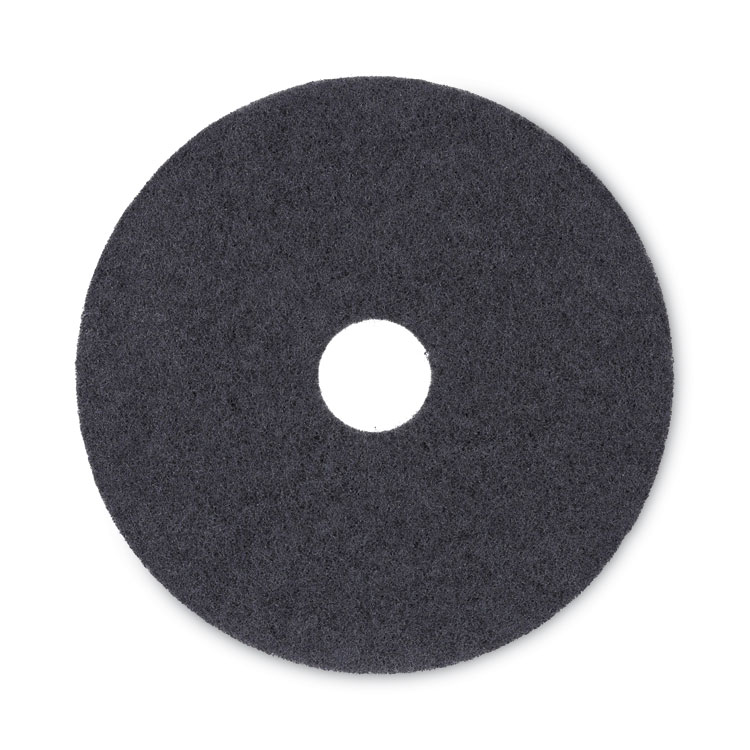 Boardwalk Stripping Floor Pads, 17" Diameter, Black, 5/Carton (BWK4017BLA)