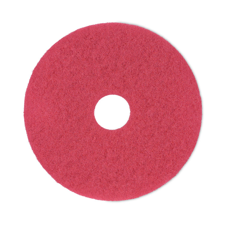 Boardwalk Buffing Floor Pads, 16" Diameter, Red, 5/Carton (BWK4016RED)