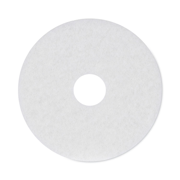 Boardwalk Polishing Floor Pads, 15" Diameter, White, 5/Carton (BWK4015WHI)