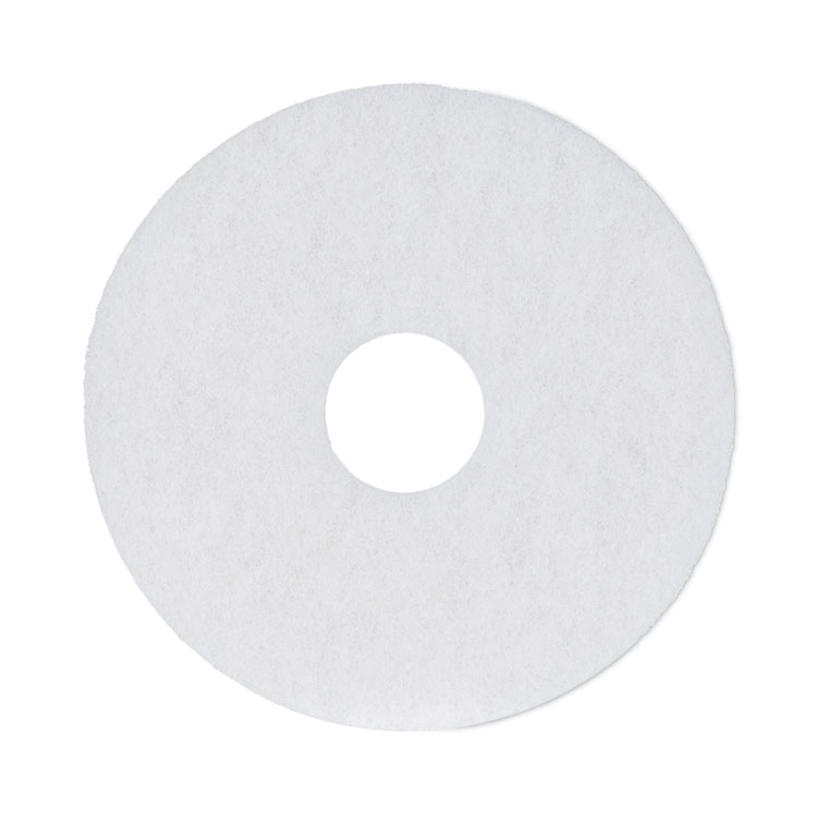 Boardwalk Polishing Floor Pads, 13" Diameter, White, 5/Carton (BWK4013WHI)