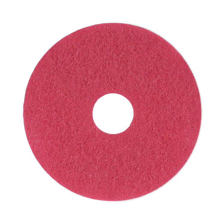 Boardwalk Buffing Floor Pads, 13" Diameter, Red, 5/Carton (BWK4013RED)
