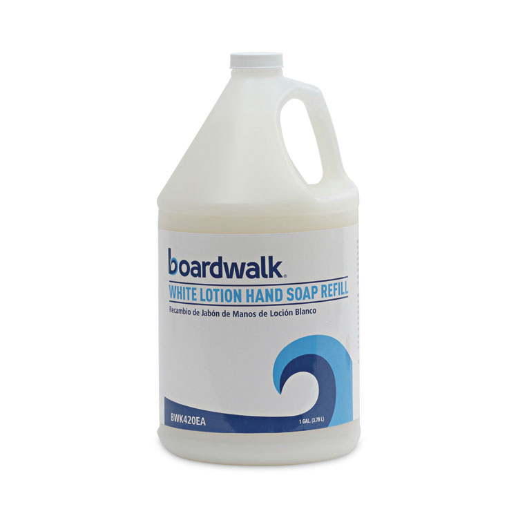 Boardwalk Mild Cleansing Lotion Hand Soap Refill, Cherry Scent, 1 gal Bottle, 4/Carton (BWK420CT)