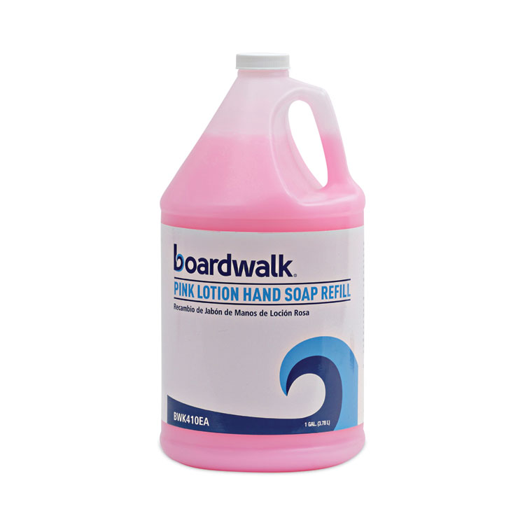 Boardwalk Mild Cleansing Pink Lotion Hand Soap Refill, Cherry Scent, 1 gal Bottle (BWK410EA)