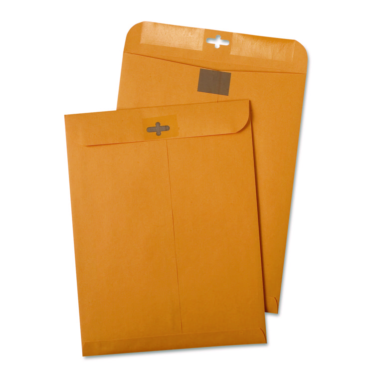 Quality Park Postage Saving ClearClasp Kraft Envelope, #55, Cheese Blade Flap, ClearClasp Closure, 6 x 9, Brown Kraft, 100/Box (QUA43468)