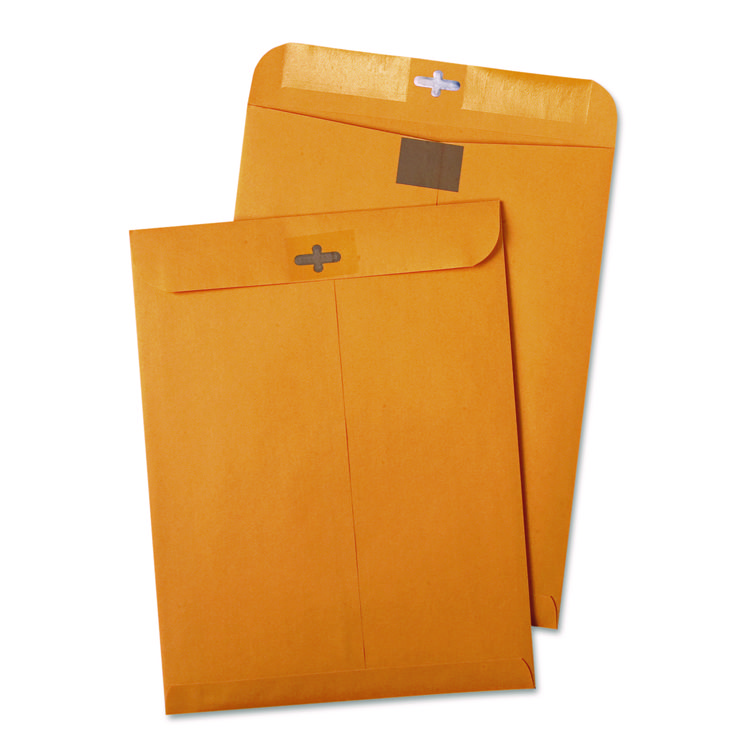 Quality Park Postage Saving ClearClasp Kraft Envelope, #97, Cheese Blade Flap, ClearClasp Closure, 10 x 13, Brown Kraft, 100/Box (QUA43768)