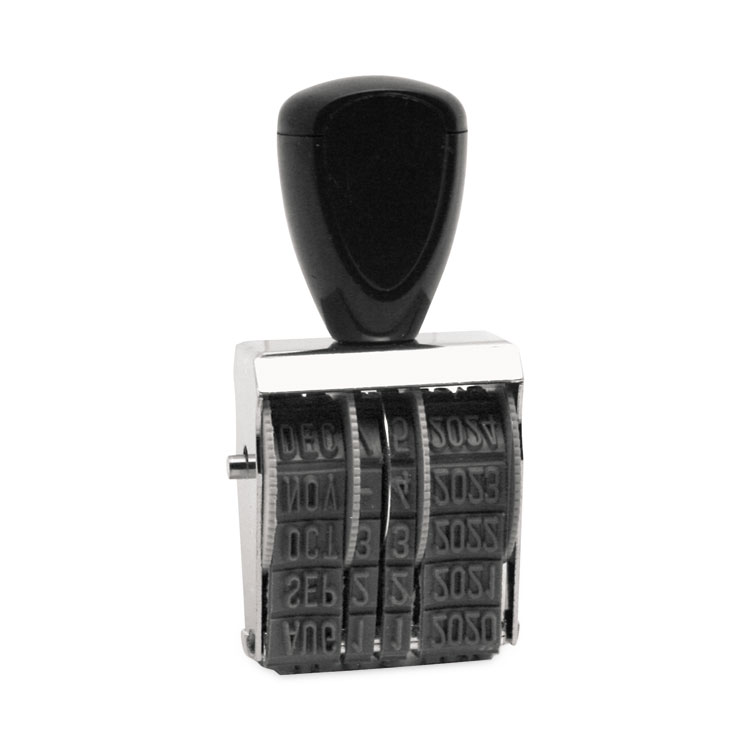 Trodat Rubber Date Stamp, Conventional, Type Size: 1 1/2, Impression Height: 0.16", Four Bands (USSRD015)
