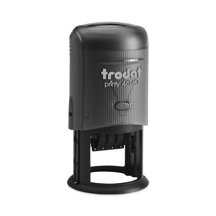 Trodat Printy Custom Self-Inking Dater, 1.75" Diameter, Black/Blue/Red (USST46140)