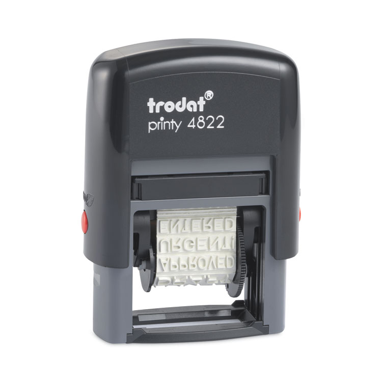 Trodat Printy Self-Inking Stamp, 12 Selectable Messages, 1.25" x 0.38", Red (USSE4822)