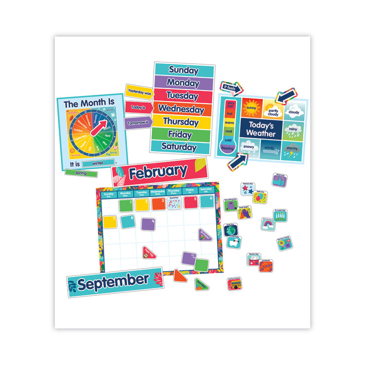 Carson-Dellosa Education Calendar Bulletin Board Sets, 134-Piece Set, One World, 23" x 17", Multicolor (CDP110486)