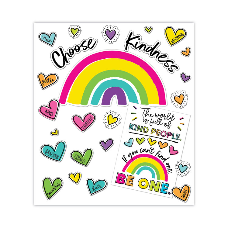 Carson-Dellosa Education Motivational Bulletin Board Sets, 75-Piece Set, Kind Vibes, 30" x 16", Multicolor (CDP110524)