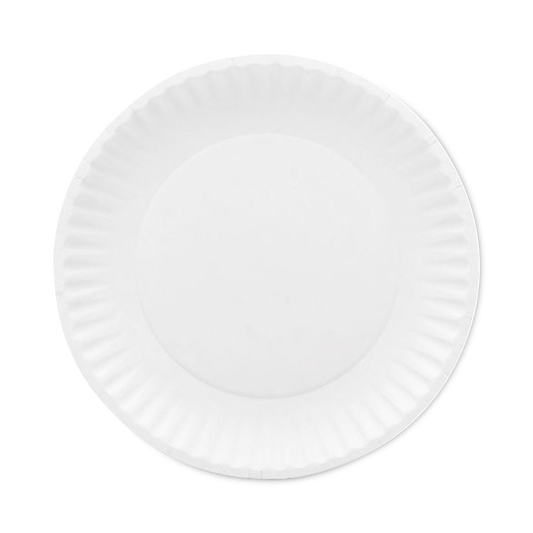 AJM Packaging Corporation Premium Coated Paper Plates, 7" dia, White, 125/Pack, 8 Packs/Carton (AJMCP7AJ008125A)