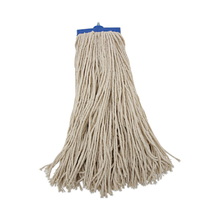 Boardwalk Mop Head, Economical Lie-Flat Head, Cotton Fiber, 20 oz, White, 12/Carton (BWK720C)