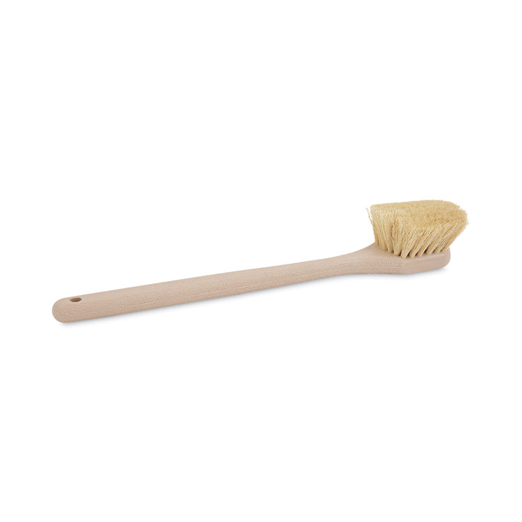 Boardwalk Utility Brush, Cream Tampico Bristles, 5.5" Brush, 14.5" Tan Plastic Handle (BWK4220)