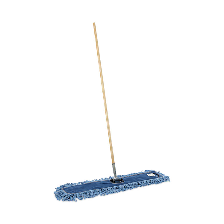 Boardwalk Dry Mopping Kit, 36 x 5 Blue Blended Synthetic Head, 60" Natural Wood/Metal Handle (BWKHL365BSPC)