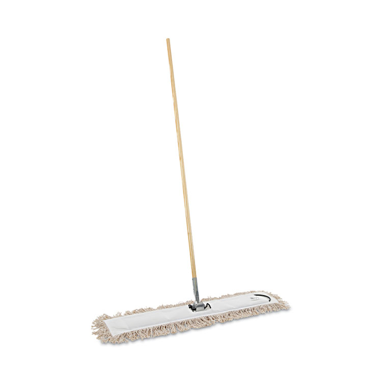 Boardwalk Cotton Dry Mopping Kit, 36 x 5 Natural Cotton Head, 60" Natural Wood Handle (BWKM365C)