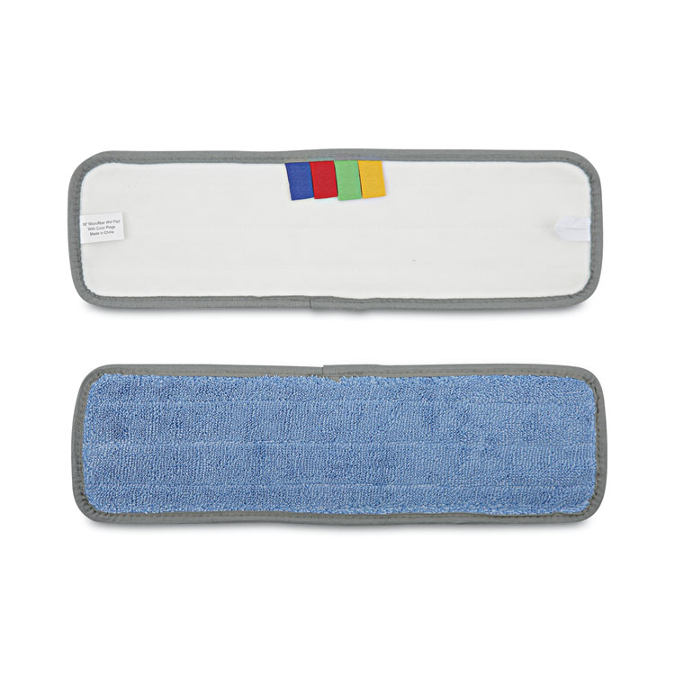 Boardwalk Microfiber Wet Mop Head, Blue, 18 x 5, Split Microfiber, Hook and Loop Back, Dozen (BWKMFM185BCFDZ)