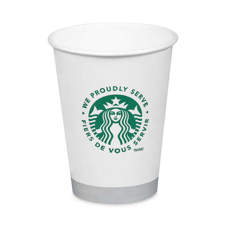 Starbucks Hot Cups, 12 oz, Paper, White with Green Starbucks Logo, 1,000/Carton (SBK11098806)