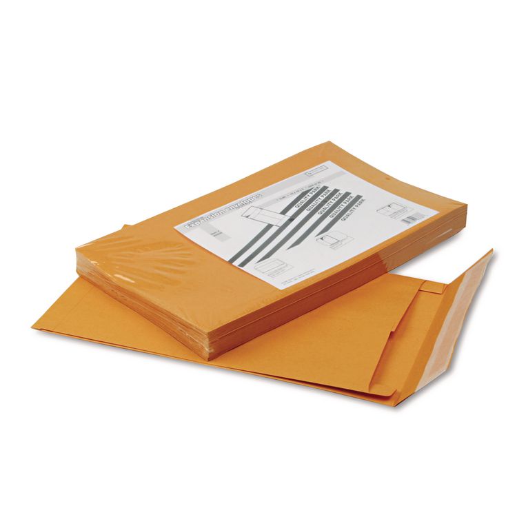 Quality Park Redi-Strip Kraft Expansion Envelope, #15, Square Flap, Redi-Strip Adhesive Closure, 10 x 15, Brown Kraft, 25/Pack (QUA93338)