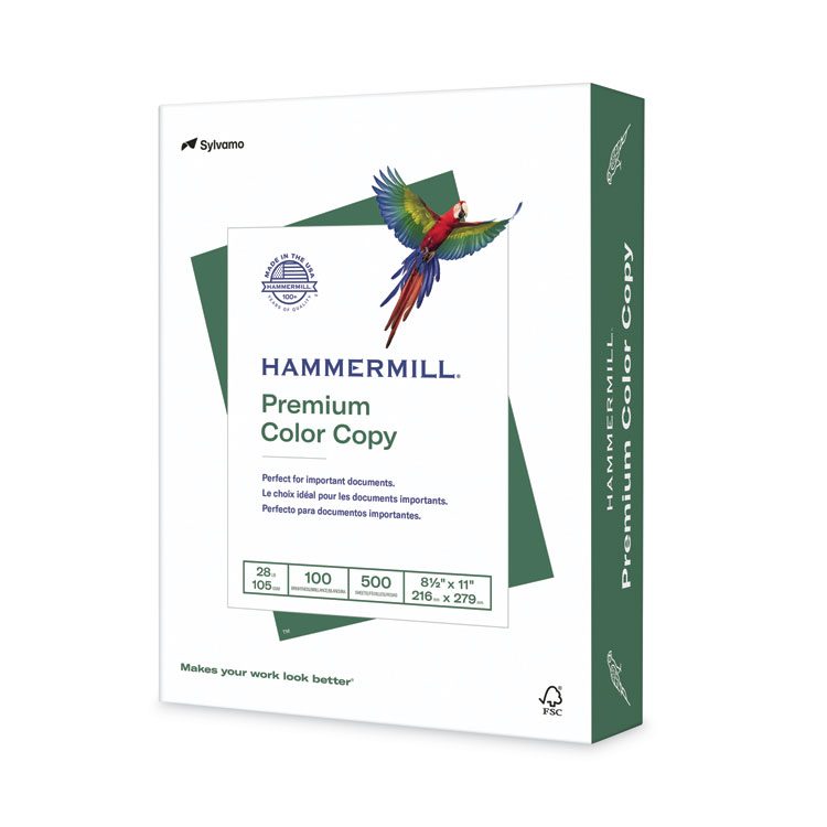 Hammermill Premium Color Copy Print Paper, 100 Bright, 28 lb Bond Weight, 8.5 x 11, Photo White, 500/Ream (HAM102467)
