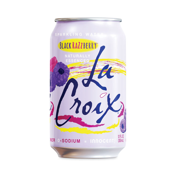 LaCroix Sparkling Water, Black Razzberry, 12 oz Can, 12 Cans/Pack, 2 Packs/Carton (LCXNAV40112)